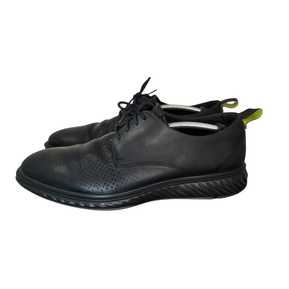 ECCO ST.1 Hybrid Lite Mens 45 Black Leather Dress Shoes Comfort